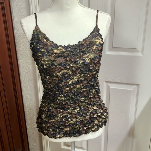 Y2k Elegant camo Multicolor Textured Women's tank Top Size:M - Picture 1 of 6